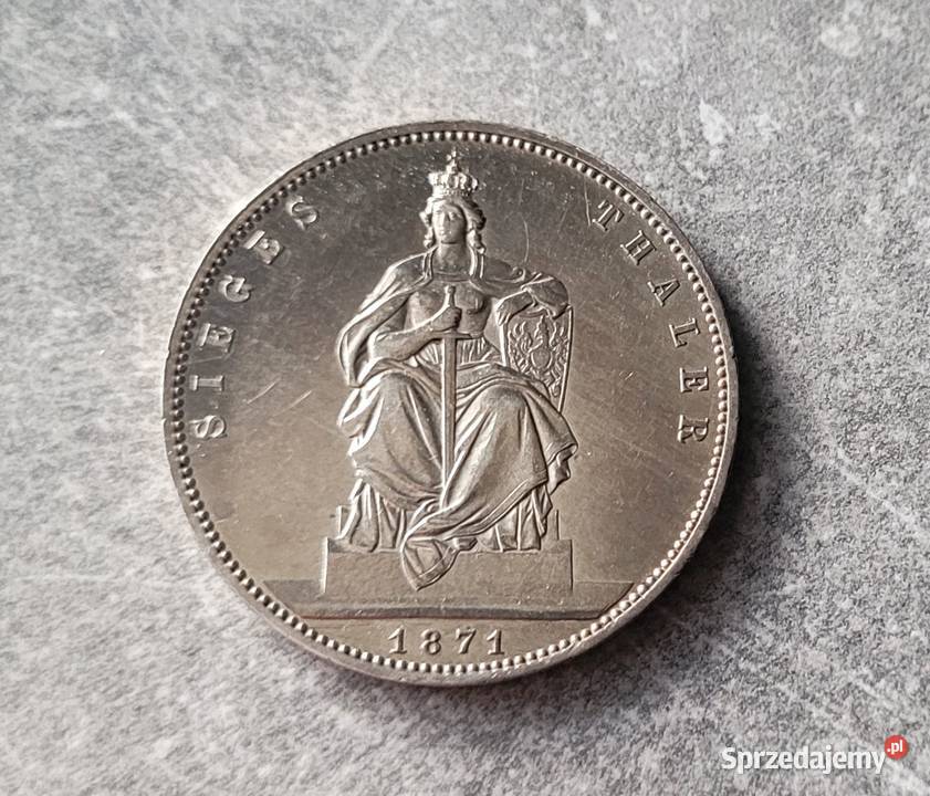 J16 NIEMCY srebro Talar Federalny 1871 r A Antyki, Sztuka, Kolekcje Wola Kruszyńska
