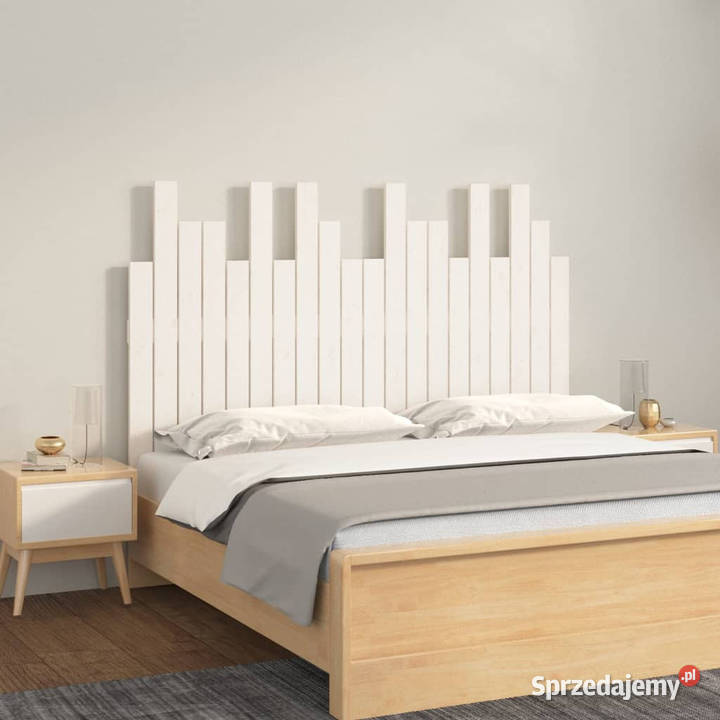 Wezgłowie łóżka białe 1275x3x80 lite drewno Warszawa