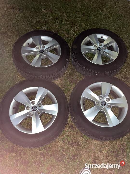 Koła aluminiowe Skoda R16 opony całorczne Ostrołęka sprzedam