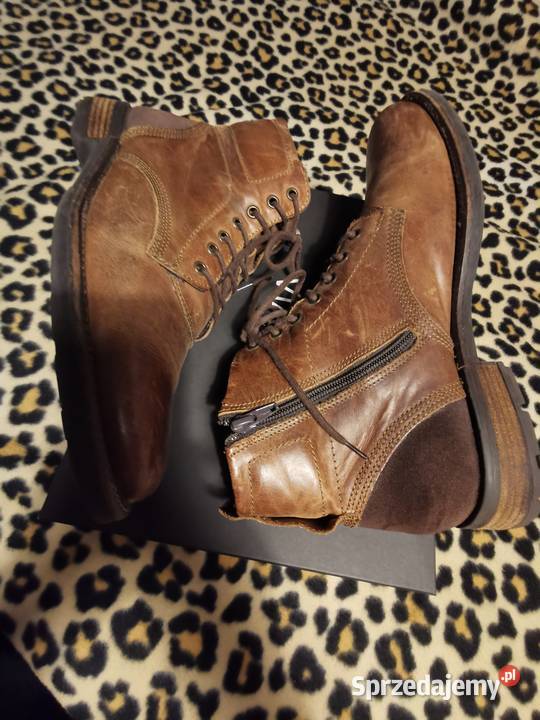 Ładne Lekkie Trapery kostkę DENIM 43 Skóra łódzkie