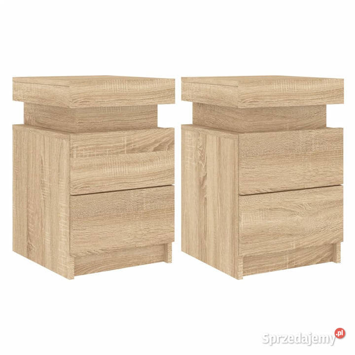 Szafki nocne z LED 2 dąb sonoma 35x39x55 Warszawa