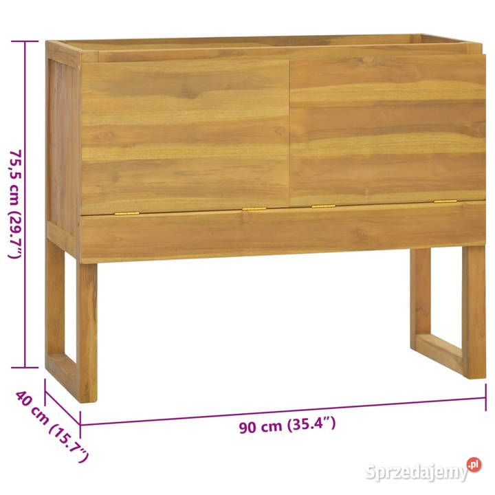 Szafka łazienkowa 90x40x755 lite drewno tekowe Warszawa