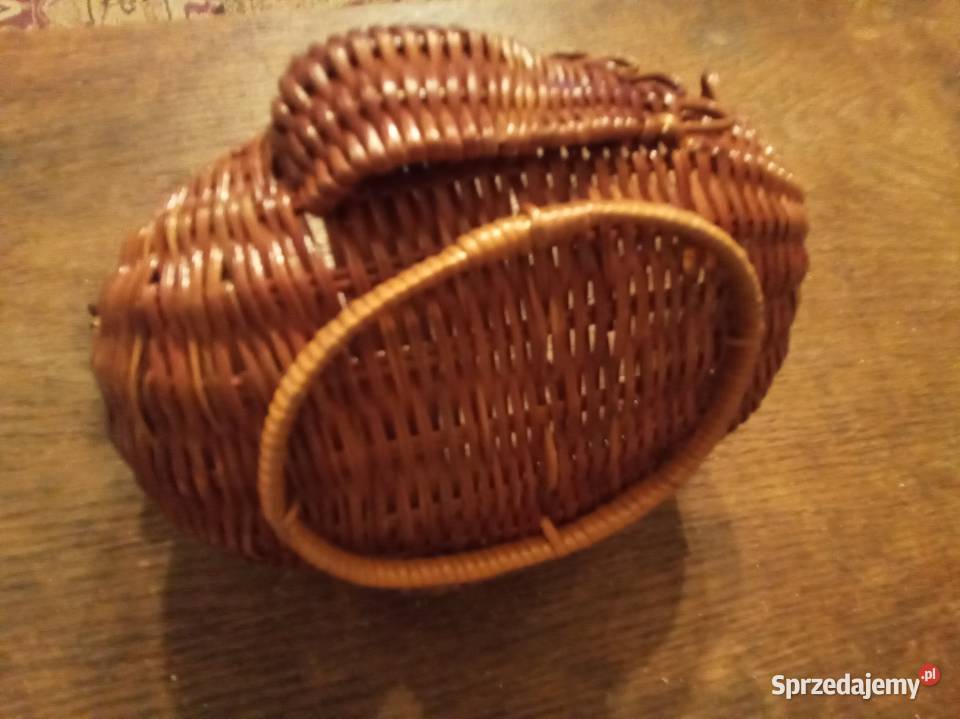 Koszyk wiklinowy indyk ręcznie robiony Vintage Warszawa