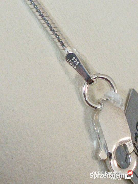 Srebrny Nowy łańcuszek Żmijka dł45pr925