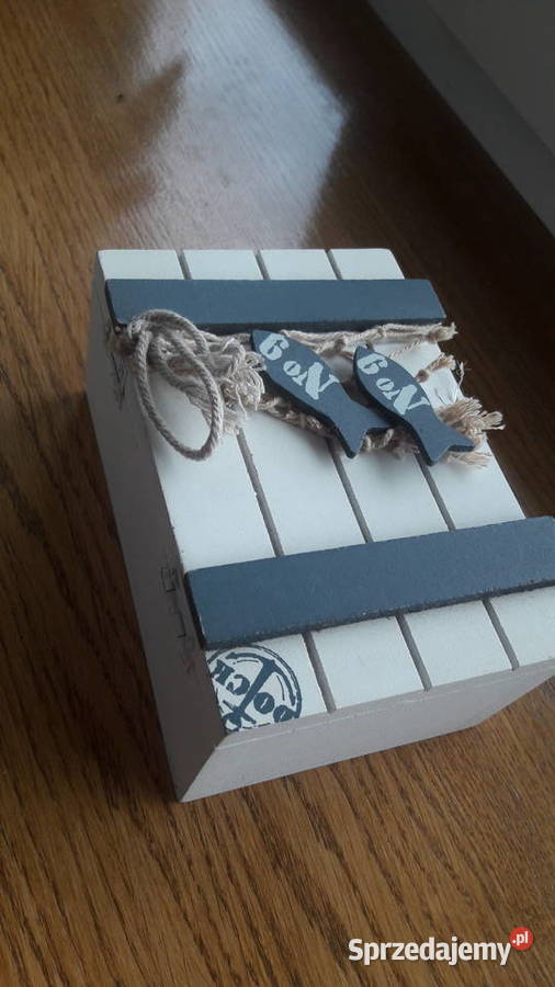 Szkatułka biała drewniana styl morskipudełko Radom