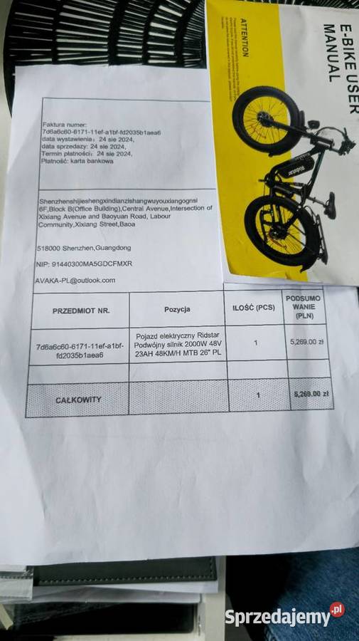 Rower elektryczny Ridstar 26e Pro 2000w Rybnik