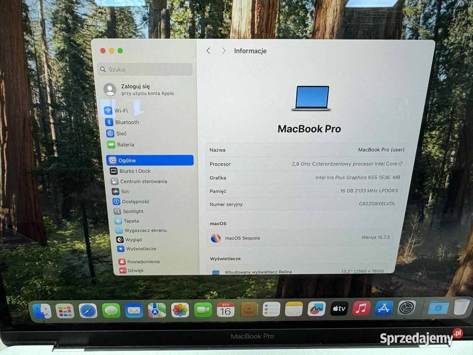 Laptop Apple MacBook Pro 13 warmińsko-mazurskie Elbląg