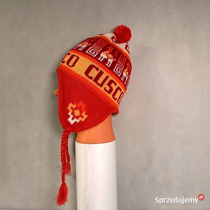 Ciepła Czapka Wełna Alpaki Polar z Peru Handmade Kudowa-Zdrój