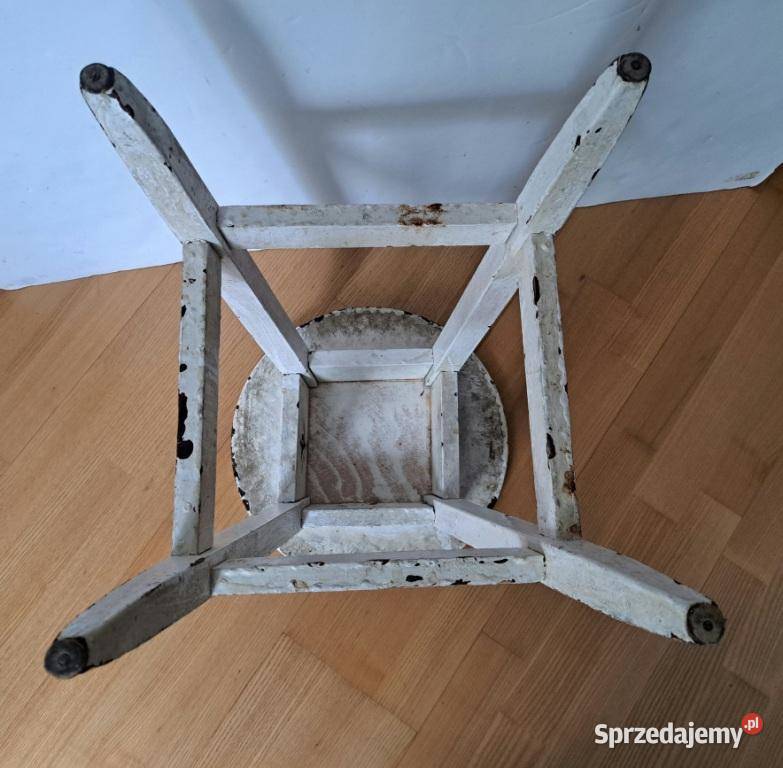 Taboret Drewniany Siedzisko Okrągłe 4 Nogi W 54cm Poznań