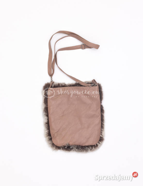 Skórzana torebka listonoszka naturalne futro z Szaflary
