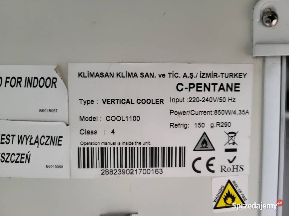 Klimasan Cool1100 witryna 124 chłodnicza Łódź