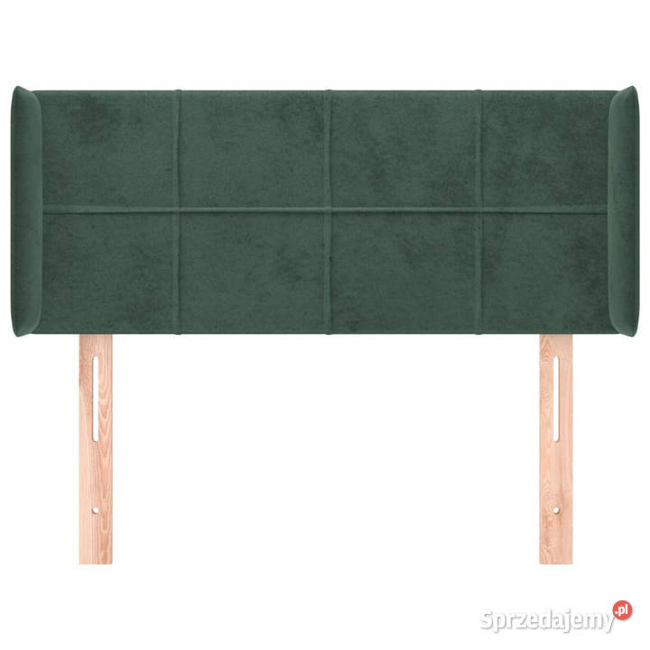 Zagłówek uszak ciemnozielony 83x16x7888 aksamit