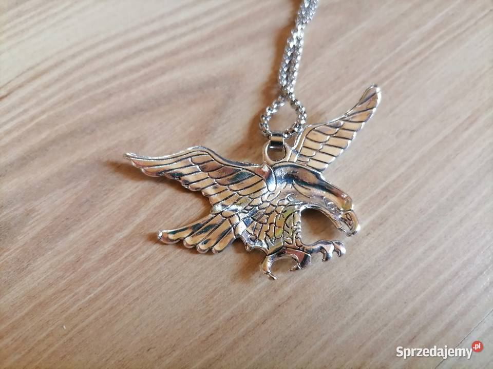 Naszyjnik amulet z rozpiętymi skrzydłami Orła Konstantynów Łódzki