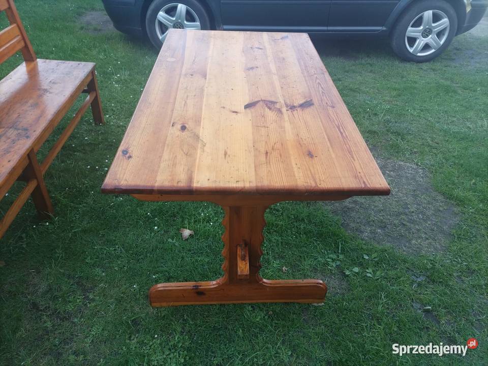 Stół drewniany z ławą Nysa