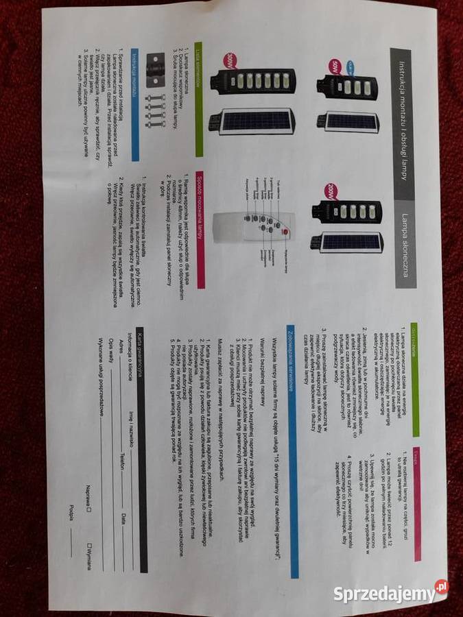 Lampa led solarna typ uliczna Vogler Pozostałe małopolskie Sułkowice