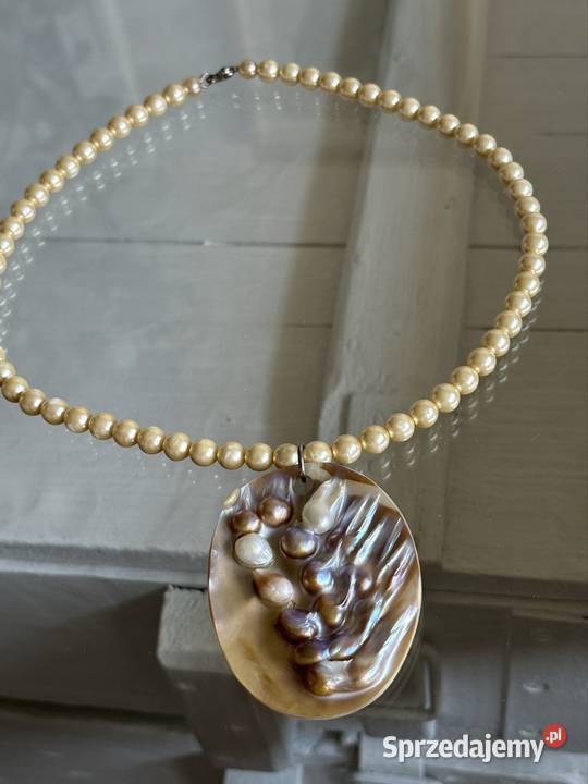 Naszyjnik perły nienarodzone w muszli Bydgoszcz