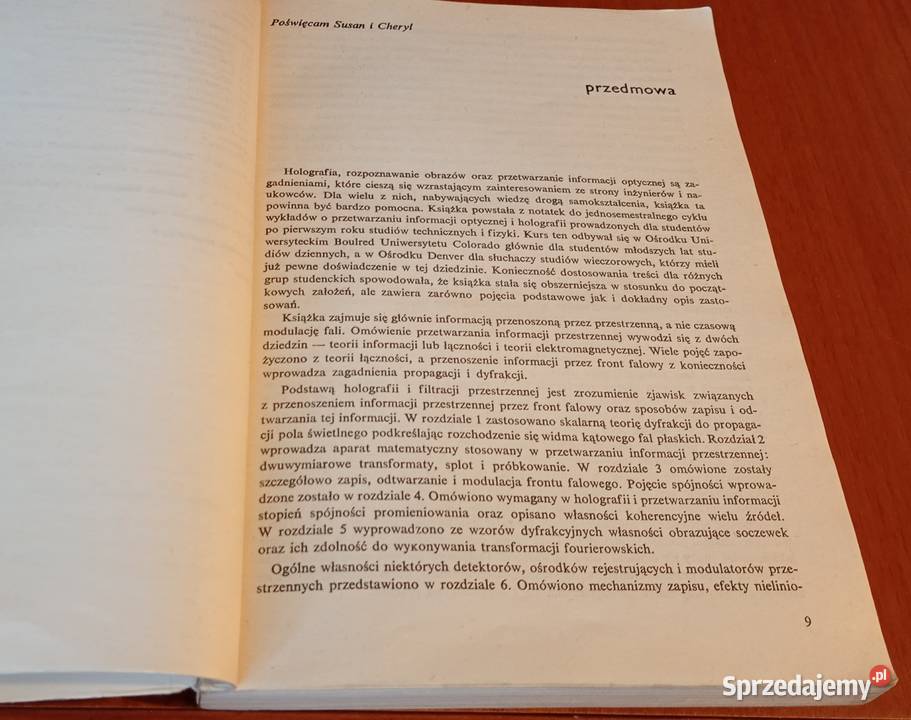 Optyczne przetwarzanie informacji i holografia W