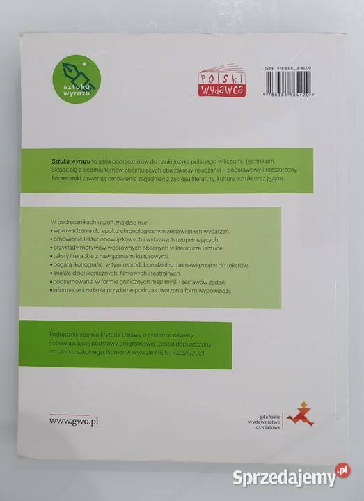 Język Polski Sztuka wyrazu 3 Podręcznik cz 2 GWO Kędzierzyn-Koźle