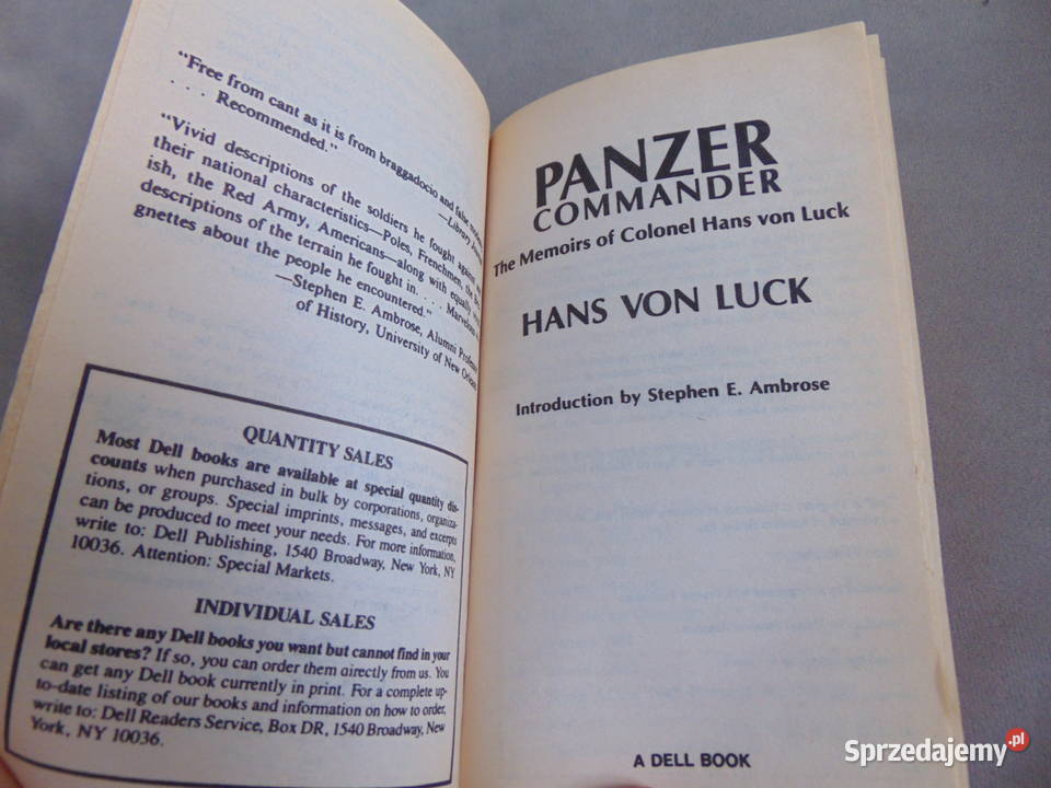 Panzer Commander Hans von Luck wstęp Stephen E