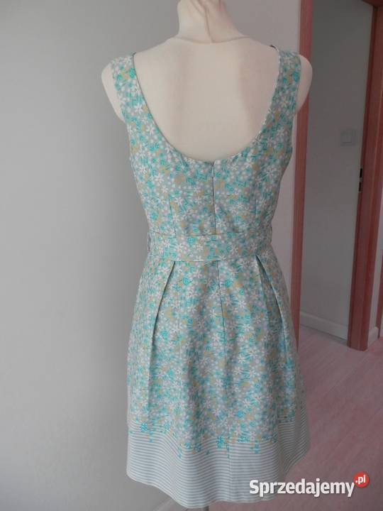 Sukienka Rozkloszowana Miętowa Wizytowa Modne Łomża