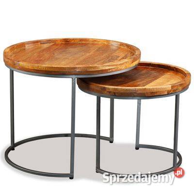 vidaXL Zestaw stolików bocznych 2 lite drewno Warszawa