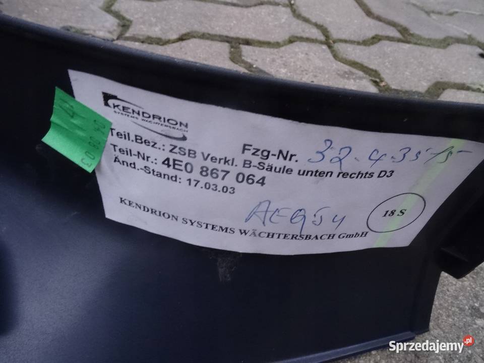 AUDI A8 D3 POSZYCIE SLUPKA PRAWE 4E0867064