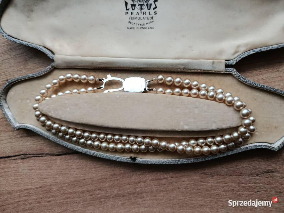 Stara kolia Lotus w etui perły vintage lata 5060 zachodniopomorskie Choszczno