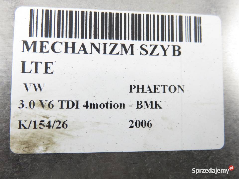 PODNOŚNIK SZYBY LEWY TYLNY PHAETON 038060139F