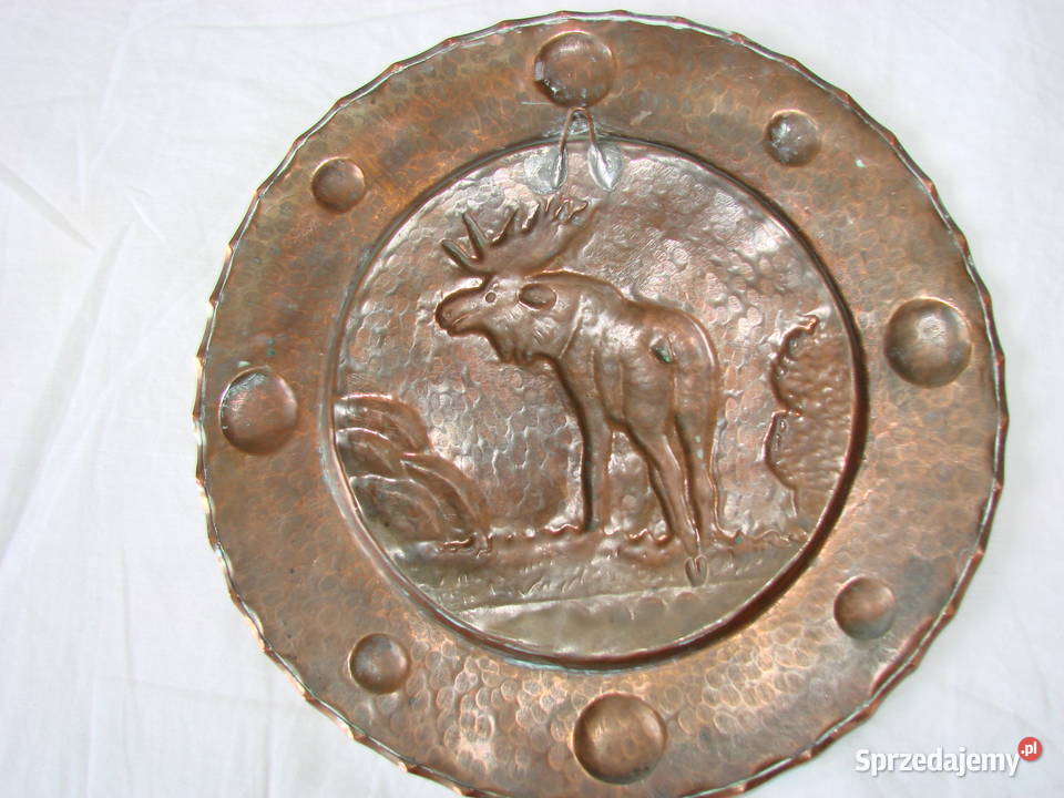 ŁOŚ miedziany talerz pomorskie Pruszcz Gdański sprzedam