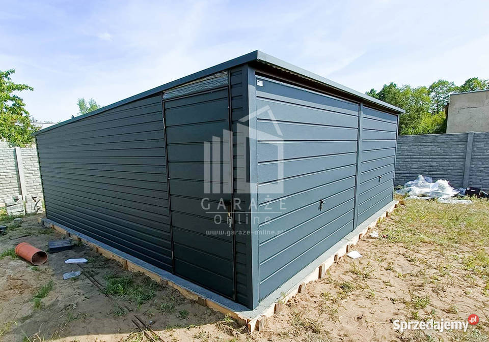 GARAŻ BLASZANY 6m x 5m spad tył 2x Brama drzwi Kraków sprzedam