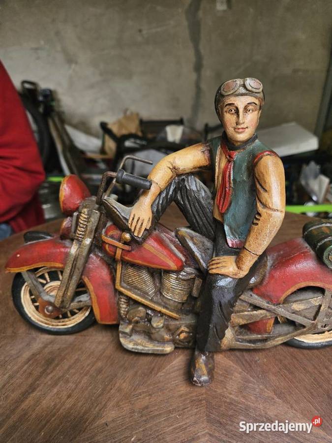 Model Motocykl drewniany z motocyklistą Poznań