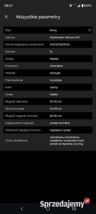 Spodnie motocyklowe xl Kraśnik sprzedam