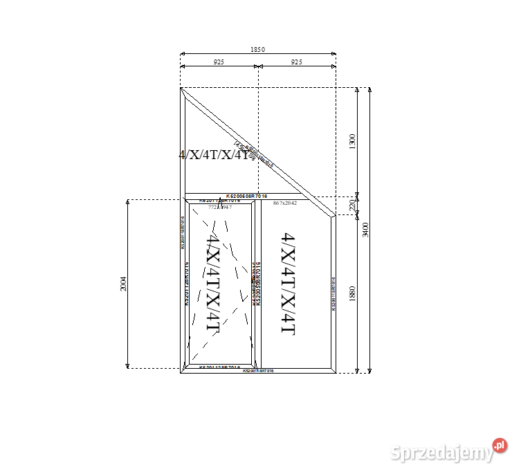 Okno PANORAMICZNE SKYLINE FIX RU 1850x3400 Rudolfowo