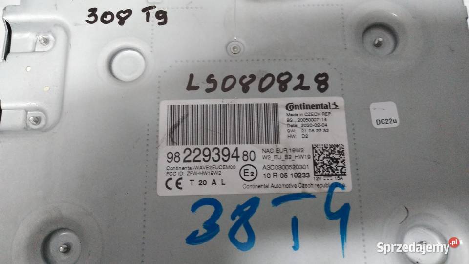 9822939480 Nawigacja NAC Peugeot 308 T9 sprzedam