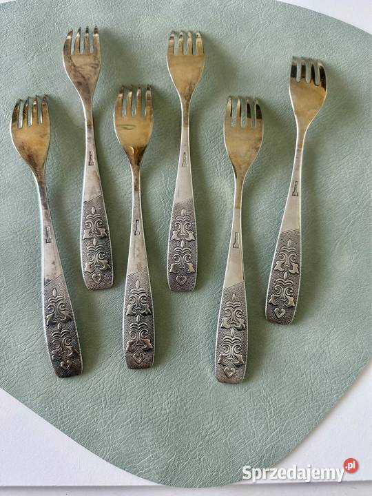 Radzieckie widelce obiadowe złocone lata 70te pomorskie Gdańsk