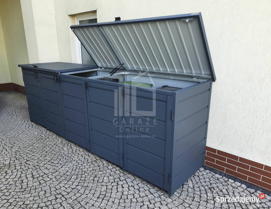 wiata śmietnikowa obudowa kubłów 345x80x120 Wisła