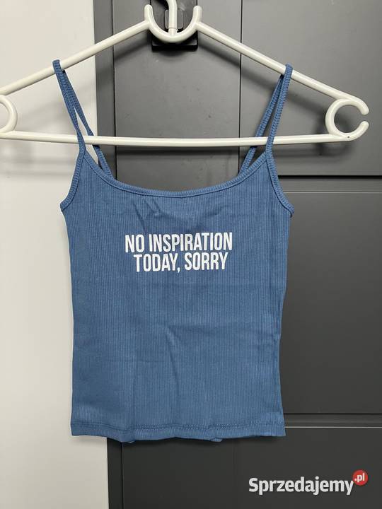 niebieski top na ramiączkach z napisem xxs 32 niebieski Toruń