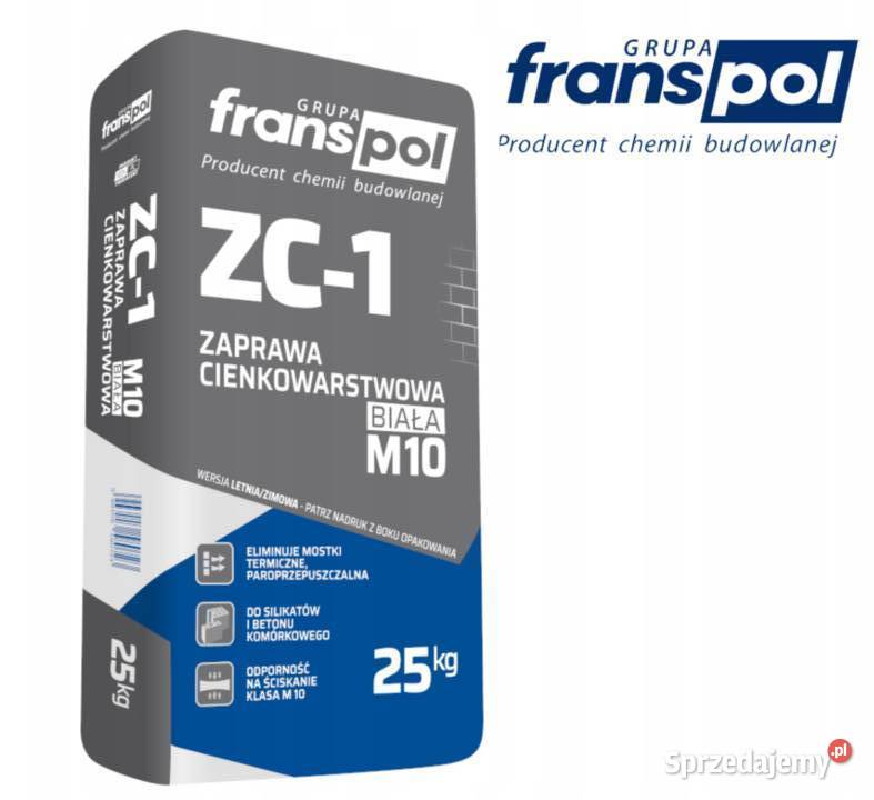 Franspol zaprawa cienkowarstwowa biała M10 25