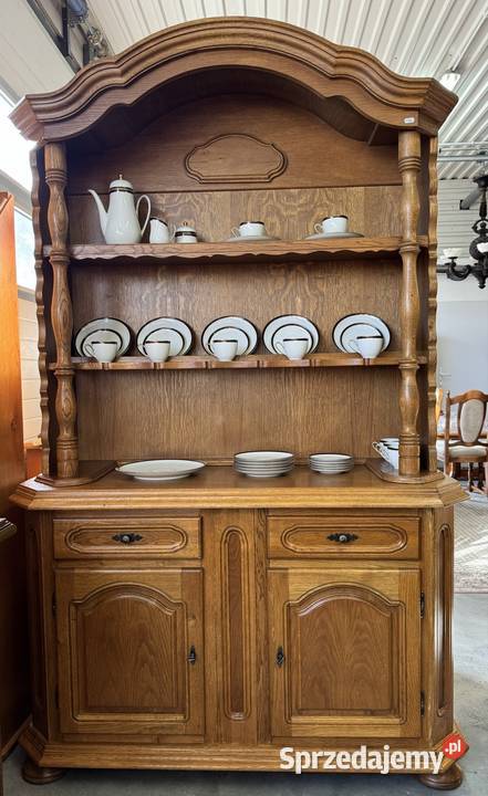 Kredenswitryna dębowa kuchenna 46cm Kredensy i witryny