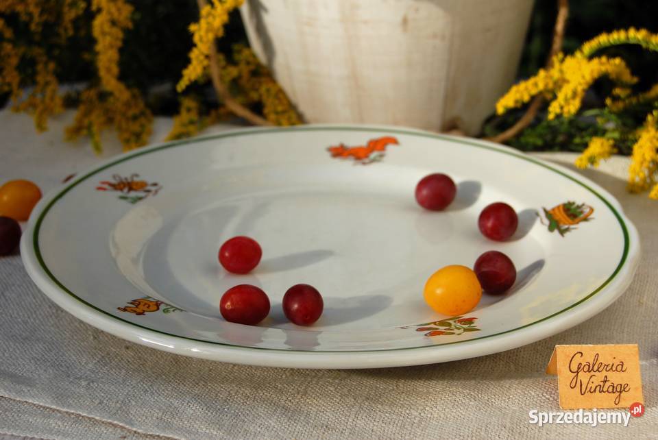 Duży stary talerz bajkowy patera vintage Lublin sprzedam