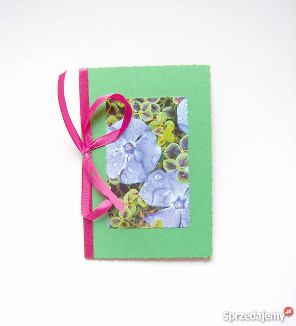 wiosenna kartka zielona kartka z kwiatami ładna Katowice