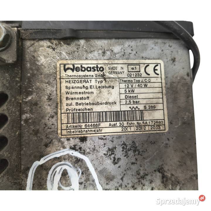 WEBASTO OGRZEWANIE POSTOJOWE Audi A4 B6 Laguna lubelskie