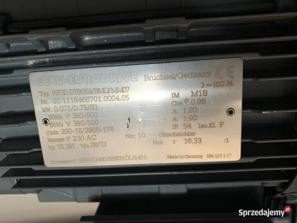 SEW Eurodrive WF30 DT80K4BMGMM07 Servomotor Pozostałe Warszawa