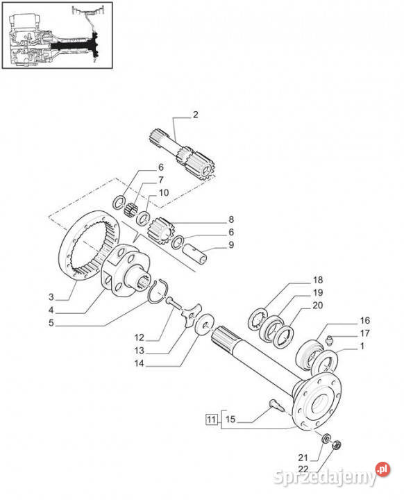 Holland T6010 T6070 Koło zębate koronowe 69t Jastrzębniki