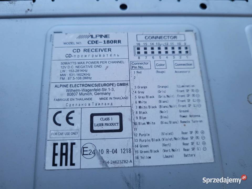 Radio samochodowe Alpine CDE 180RR USB AUX CD Alpine lubelskie Szczebrzeszyn