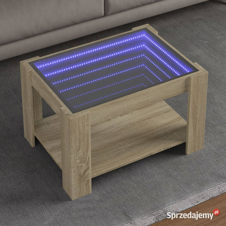 Stolik kawowy z LED dąb sonoma 73x53x45 WM847548 Warszawa