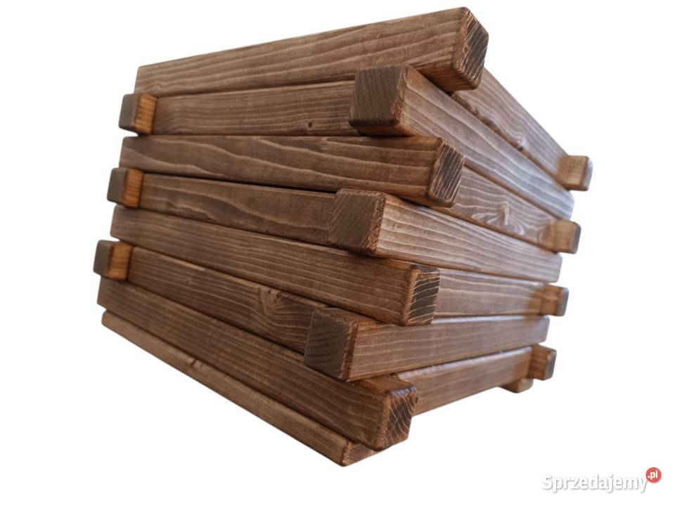 Donica drewniana balowa 44x40x30 drewno Miechów