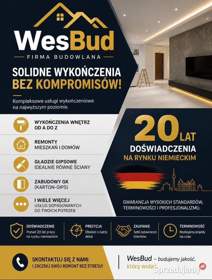 Wykończenia wnętrz remonty zabudowy GKukładanie Gdańsk