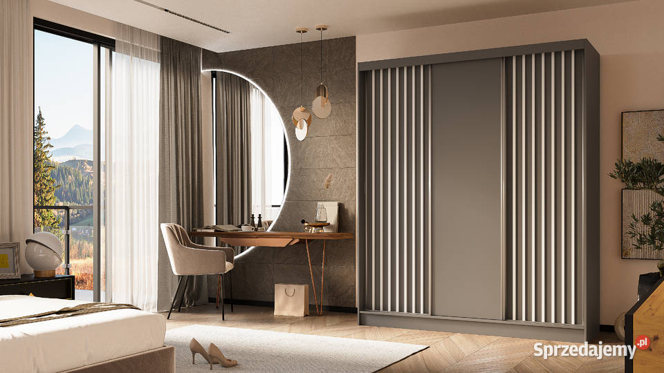 Duża szafa sypialniana 180 z lamelami