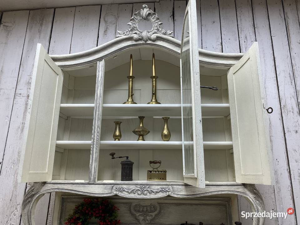 Kredens Ludwik XV Rocaille biały odnowiony Poznań sprzedam